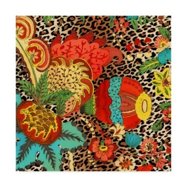 Jean Plout 'Floral Leopard 2' Canvas Art, 35x35, Trademark Fine Art, Mfr#: ALI37479-C3535GG